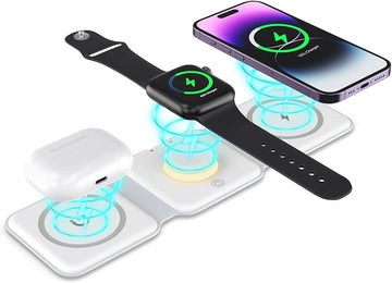 Carregador Magnético Sem Fios Dobrável 3 Em 1 - OnLike